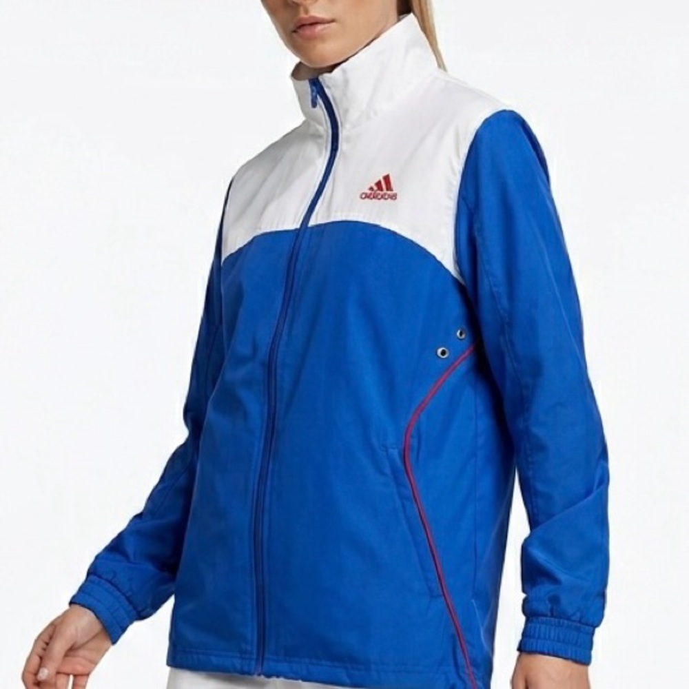 Adidas Essentials 2012 Colorblock Track Jacket Blue White Red Size M